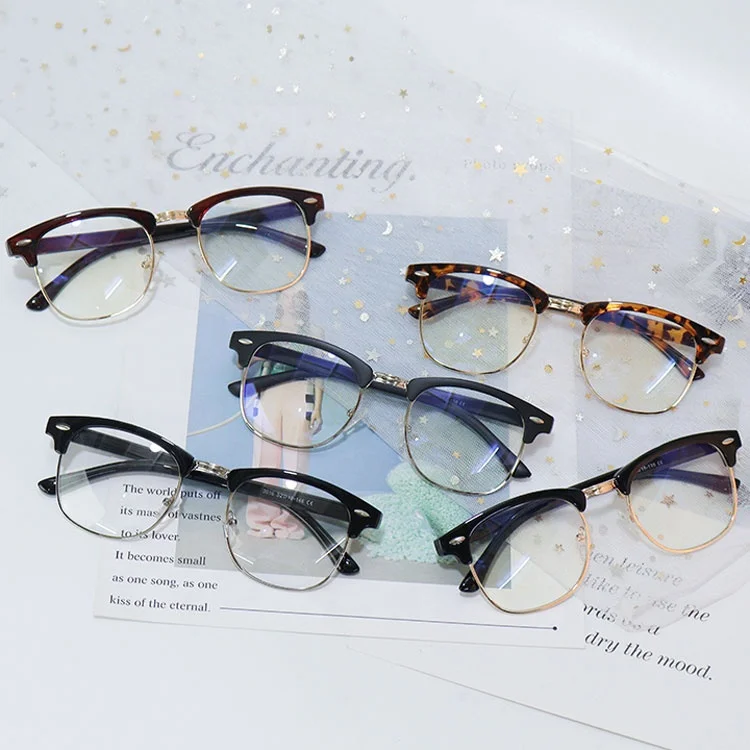 Half Frame Fashion Computer Game Glasses River Cheap Men Women Wholesale Custom Anti Blue Light Block for Optical
