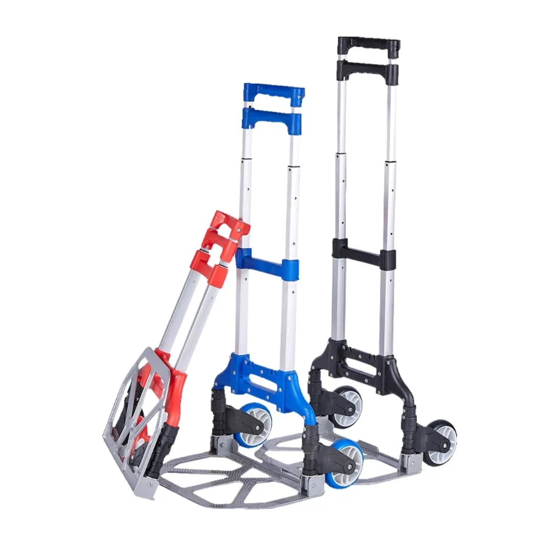 All Terrain Stair Climbing Cart Hand Truck with Bungee Cord Folding Trolley for Upstairs Cargo with Bag