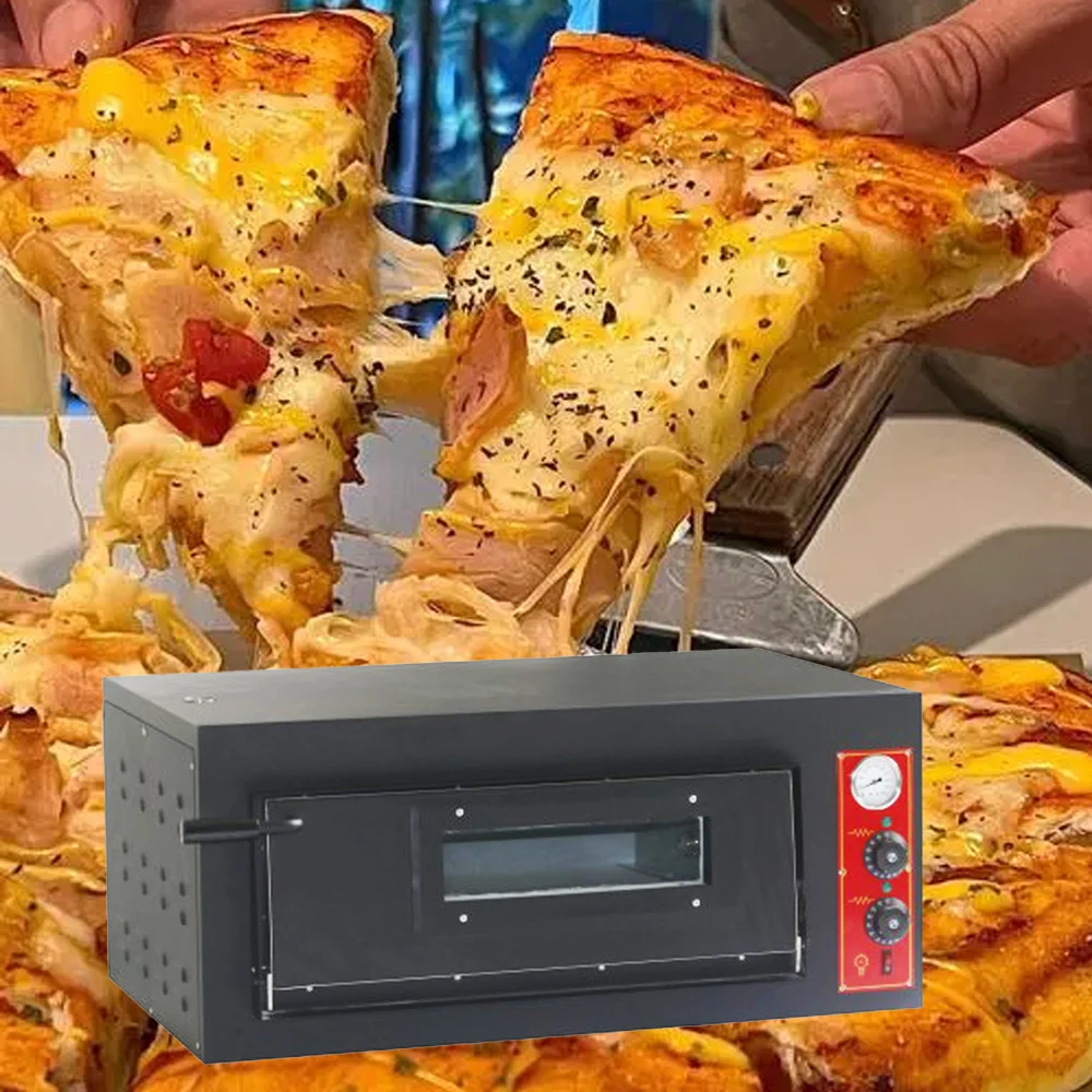 Industrial Commercial Kitchen Bakery Equipment Electric Pizza Oven for Sale Factory Supply Professional Stainless Steel Black
