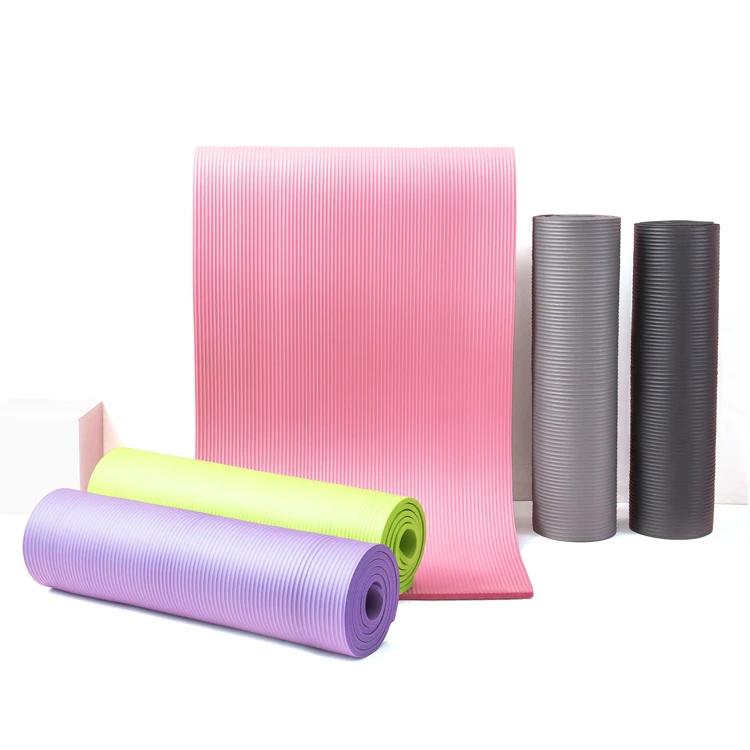  10mm NBR Yoga Mat Non Slip Gym Custom Logo With Carry Strap