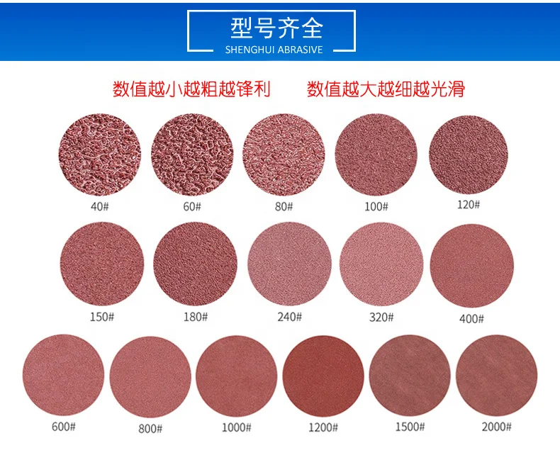 6inch Grit40 Aluminum Oxide Hook&Loop Round Sand Paper 150mm Sanding Discs Abrasive paper Dry Grinding Wood Metal