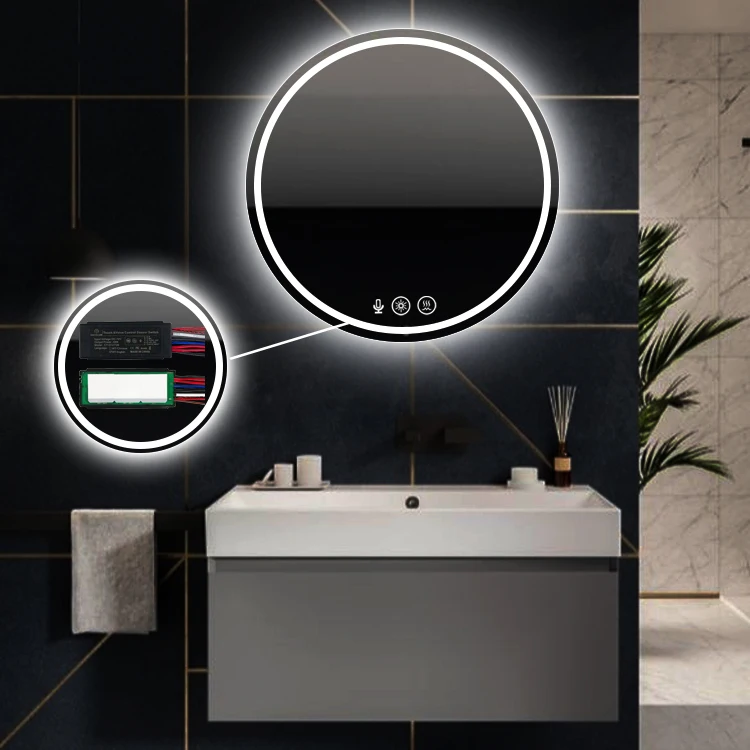 MARVEL ONE 12V Led Light Double Touch Sensor Switch With Speaker Touch Mirror Voice Switch For Smart Bathroom Mirrors