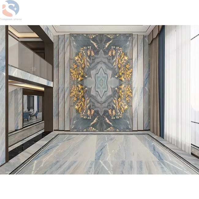 Natural Marble Beige Yellow Color For Home Decoration Kitchen Counter Top Flooring Tiles Big Slab Stone Customized Size