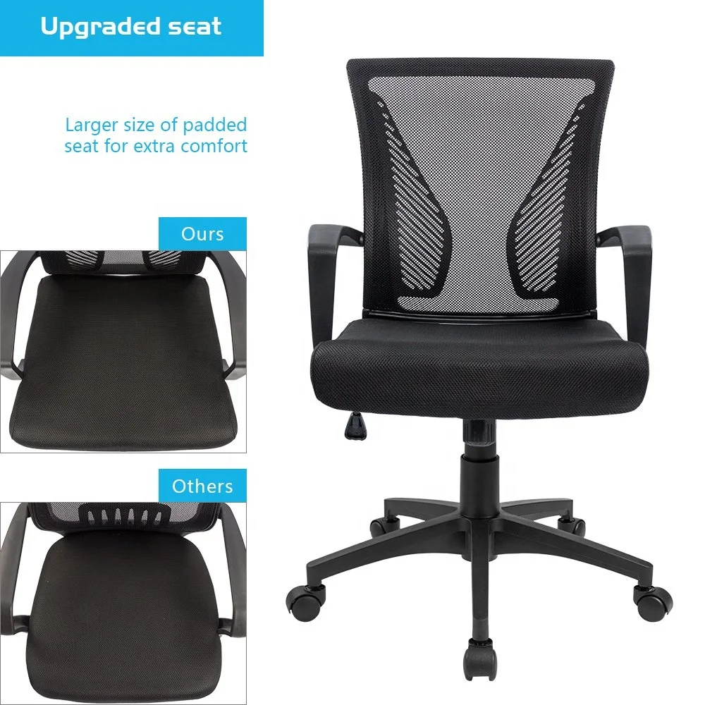 Factory direct sale mid back Gas Lifting fabric Rotating executive computer mesh swivel office chair for meeting room