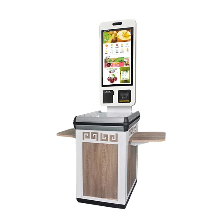 Big finger touch monitor self service order and pay machine pos systems with printer
