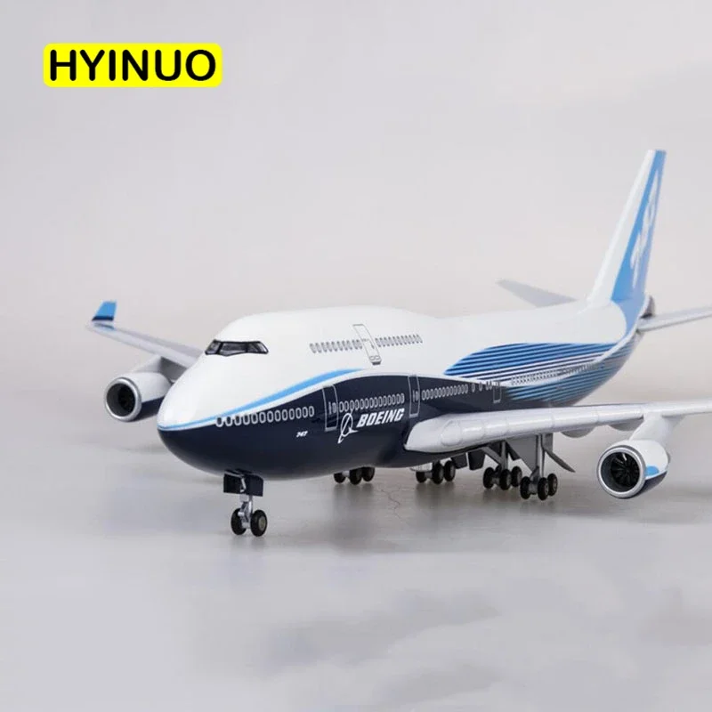 1/150 Scale 47CM Boeing 747 B747 Airlines Large Passenger Aircraft Diecast Resin Model Collection Decoration Light Handicraft