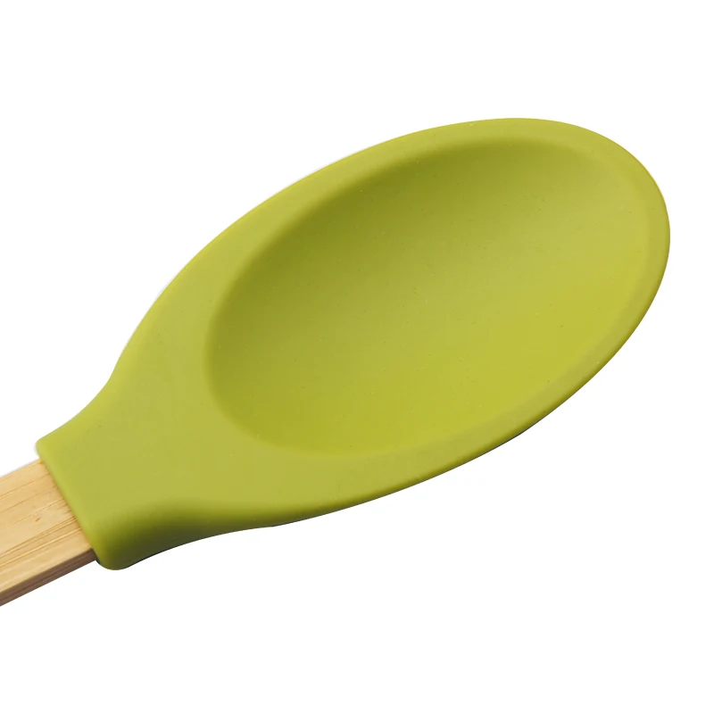 Термостойкие пищевые силиконовые шпатели зеленого цвета деревянная ручка 4 шт. набор шпателей для выпечки