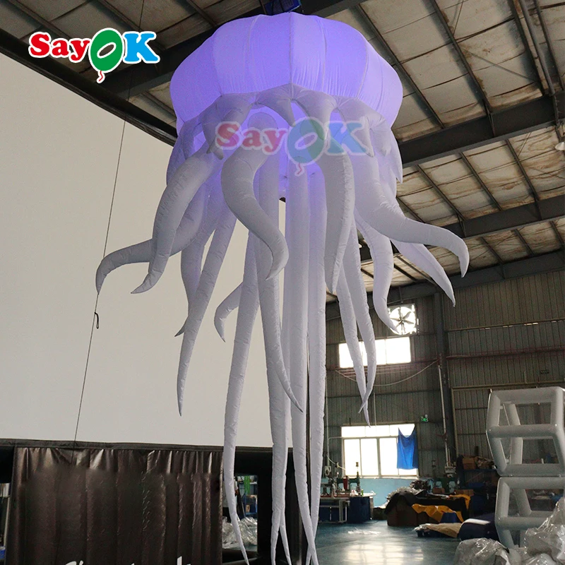 Sea Event Party Decoration Inflatable Jellyfish Inflable Hanging LED Lighting Inflatable Model