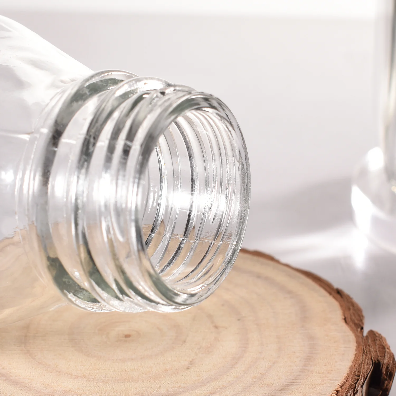 300ml 500ml Food grade glass bottles Square Milk Jars with Lids clear milk bottle holder with plastic lids