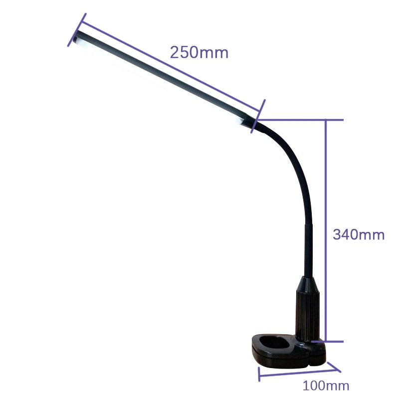 Прямая Продажа с завода, Лучшая цена, Черный Белый Мини-зажим, светодиодная настольная лампа, спиральный Регулируемый зажим по ширине