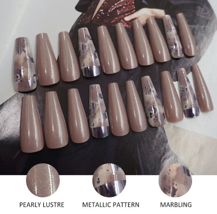 
2021 New Style Fashion Finger Nail Art Decorations Private Label Press On Nails For Salon 