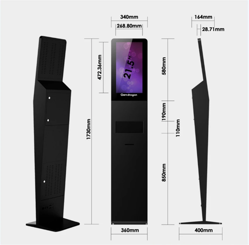 напольная подставка рекламы видеостены плеер дисплей киоск bluetooth wi-fi 4G и 21.5 дюймов digital signage