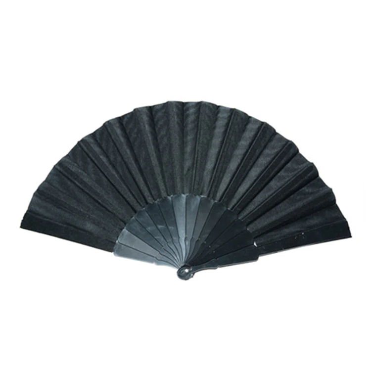 OEM Custom Printing Plastic Hand Fan Advertisement Folding Black Hand Fan