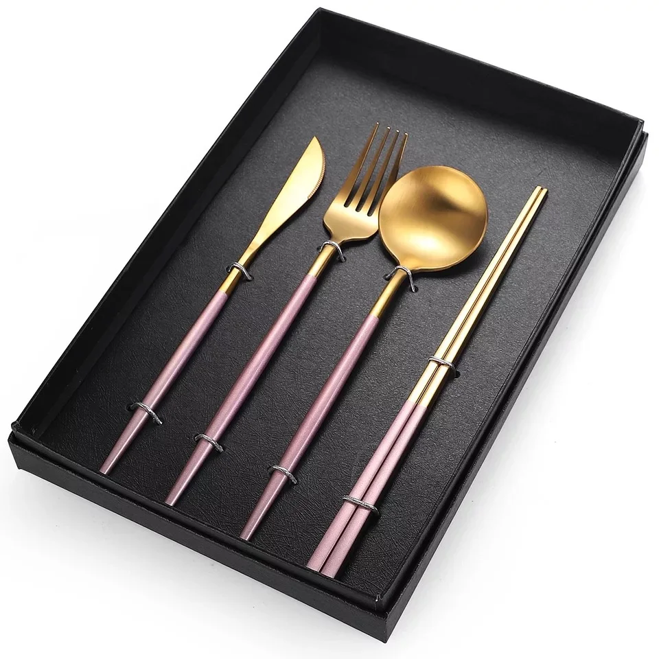 Silver Set 18\/10 Used Restaurant Oneida Stainless Colourful Handle Flatware