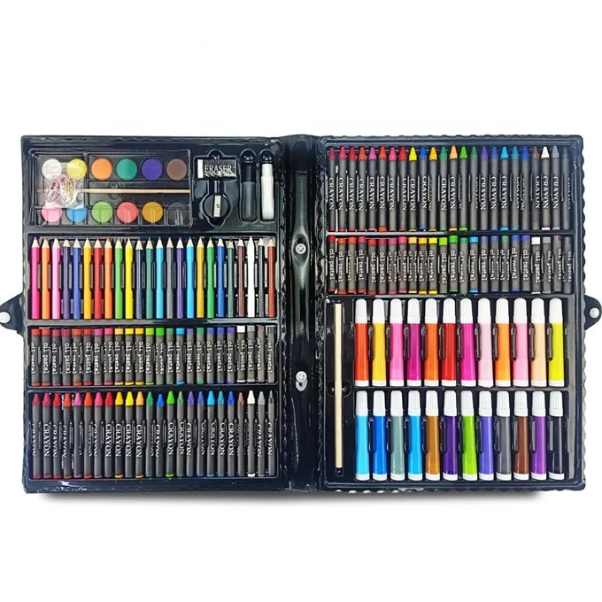 168 шт. Дети ручка crayon акварель чайник кисти для рисования Детские Подарочные канцелярские принадлежности рисунок набор