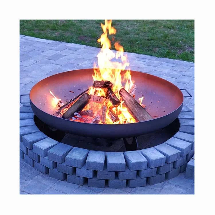Custom Corten Steel Standing Patio Fire Pit Table Outdoor Patio Set With Fire Pit