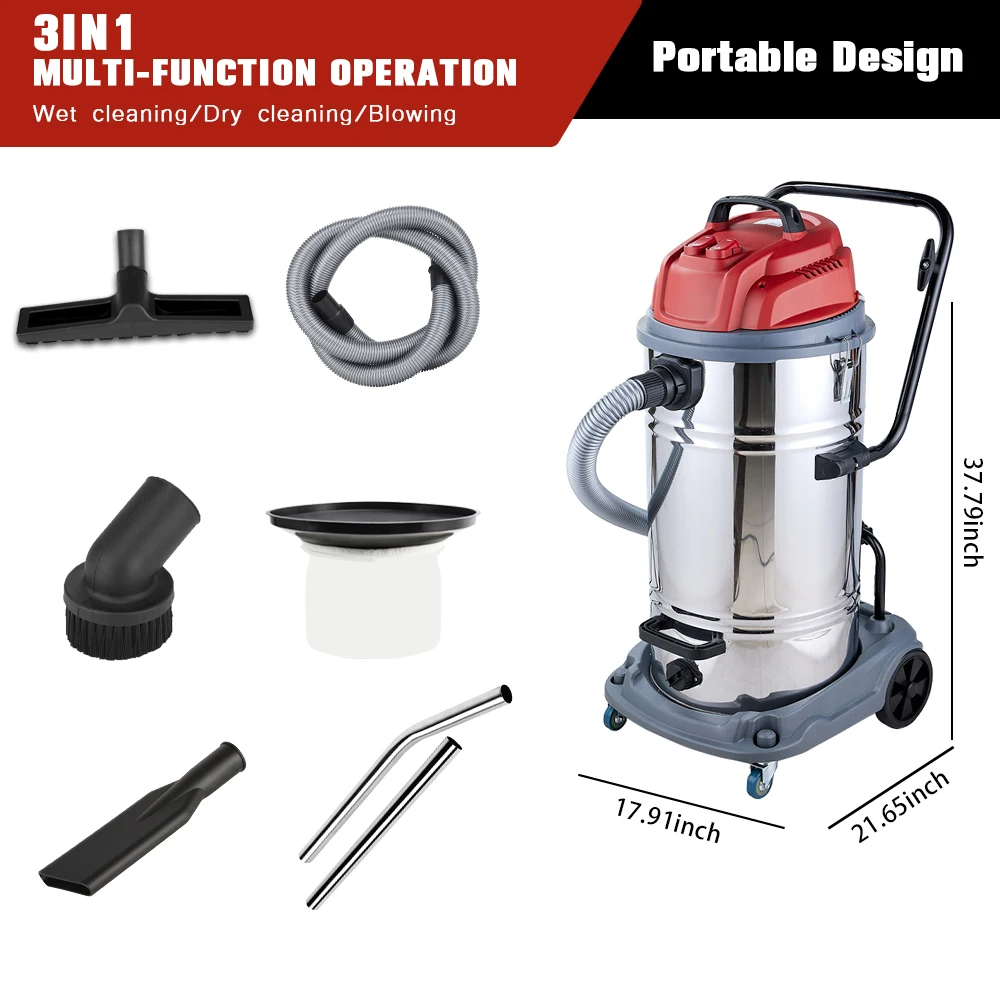 80L Stainless Steel Robot Wet And Dry Aspiradoras Professional Industrial Vacuum Cleaner