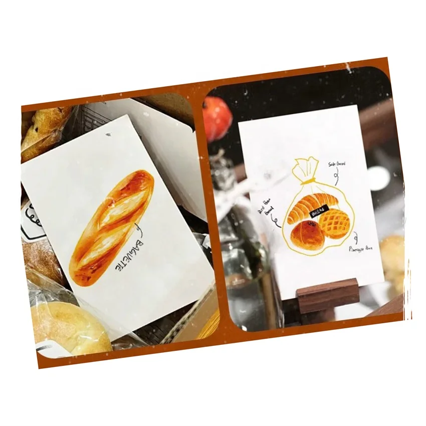 Custom Hand-Painted Baking Card for Cake Shops Art Paper Instructions and After-Sales Tips on Bread Preservation