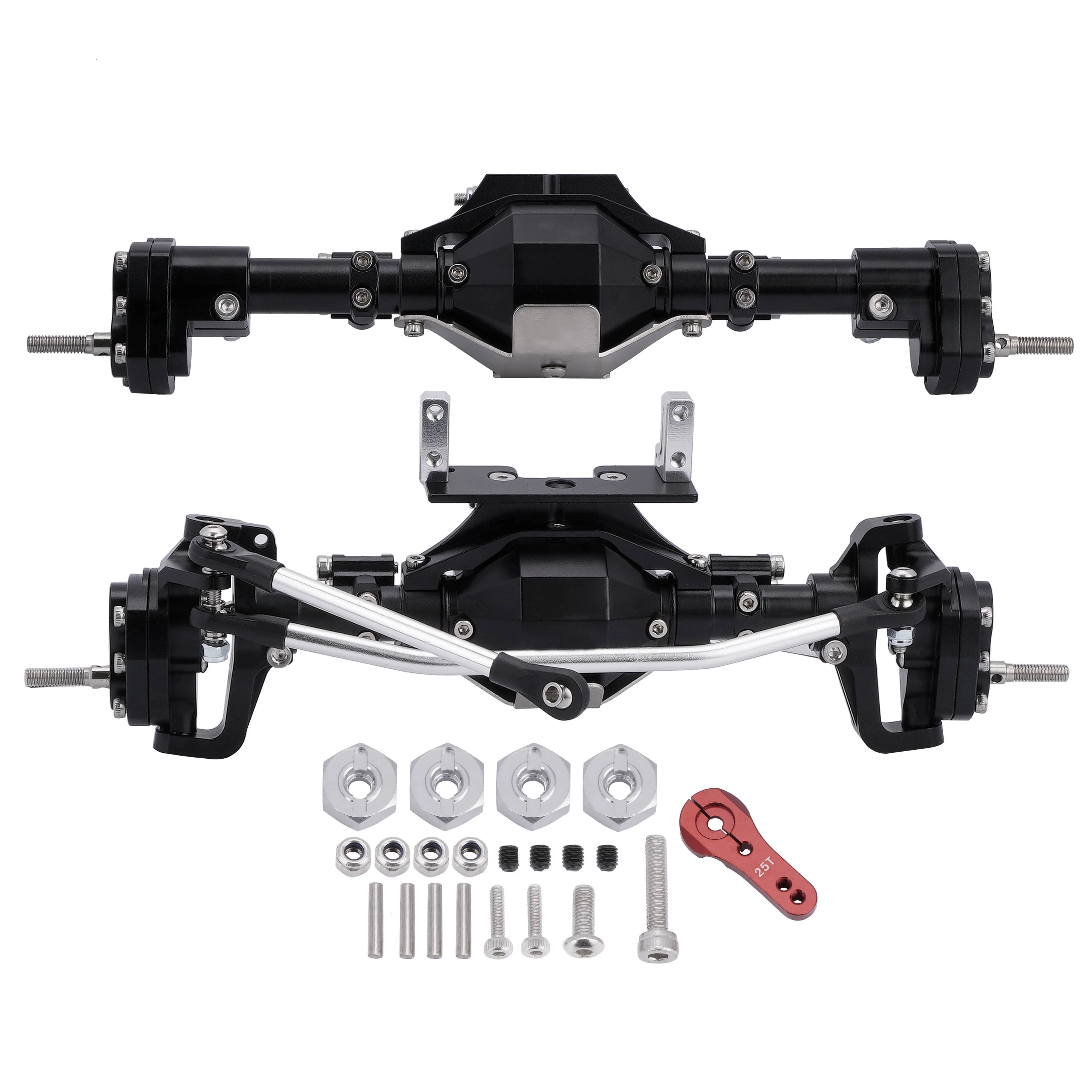 CNC Complete Front & Rear Portal Axle Assembly for 1/10 RC Car Crawler Axial SCX10II 90046 90047 Upgrades