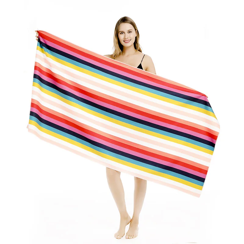 
wholesale quick dry recycled large square microfiber print beach towel 