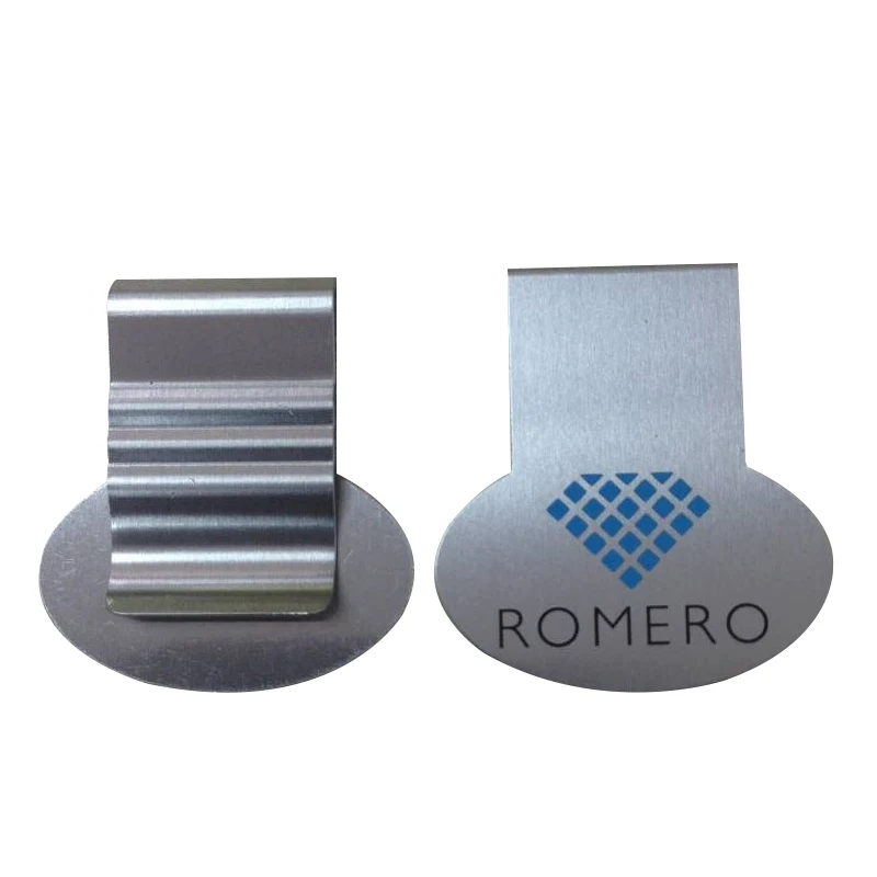 Oval shape metal stainless steel Paper clips with Etch logo