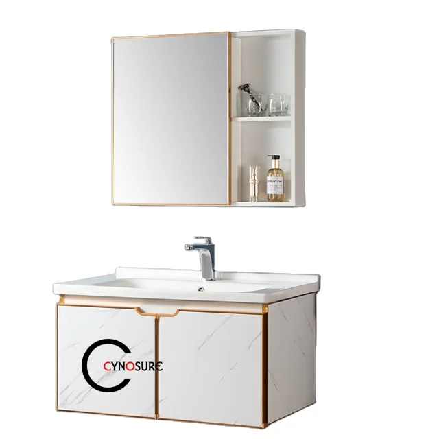 North Euro Style Modern Bathroom Furniture Bathroom Storage Cabinet White Bathroom Vanity With Mirror