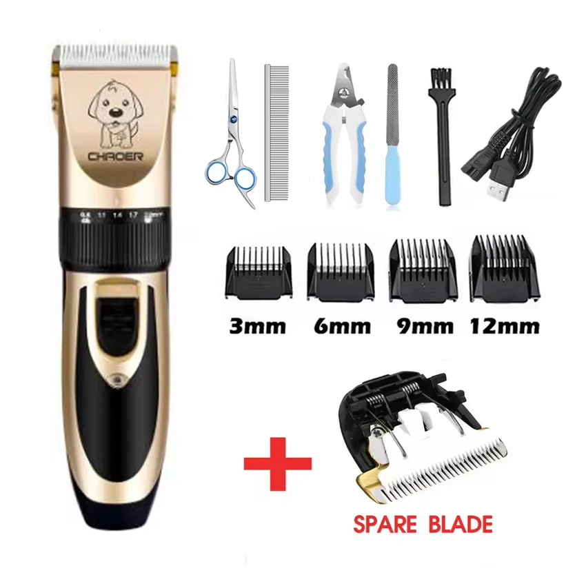 Pet Dog Hair Trimmer Electrical Cat Hair Cut Remover Cutter Grooming Tool Rechargeable Low-noise Pets Animal Haircut Machine