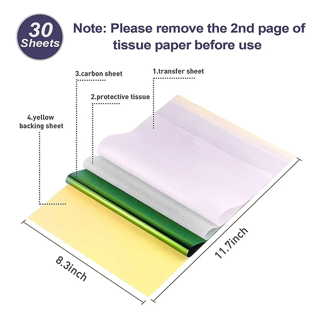 Hadiyah Factory Disposable 100 Sheets/bag DIY Tattoo Thermal Carbon Transfer Paper For Tattoo Supply