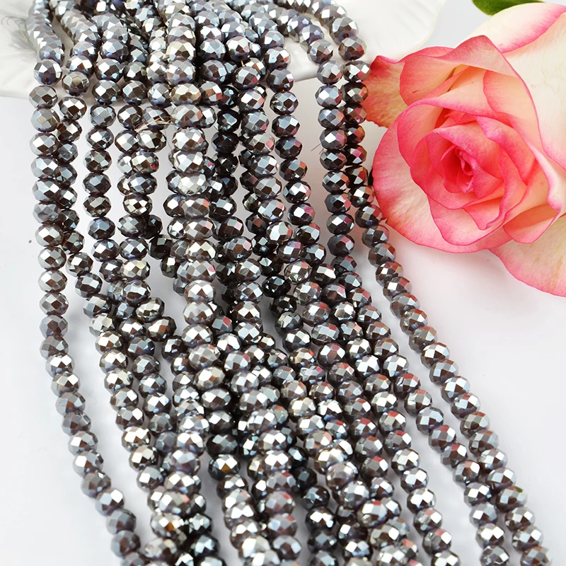 JC Wholesale 4mm 6mm 8mm Crystal Rondelle Beads for Jewelry Making