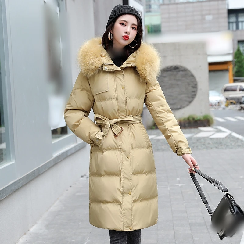 Autumn winter Korean version extended fur collar plus size slim fit cotton jacket
