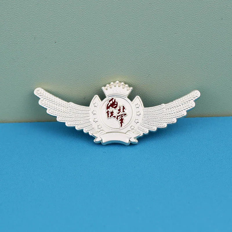 Chinese factories Airline custom logo die-cast metal pilot wing pin badge Pilot wing pin badge