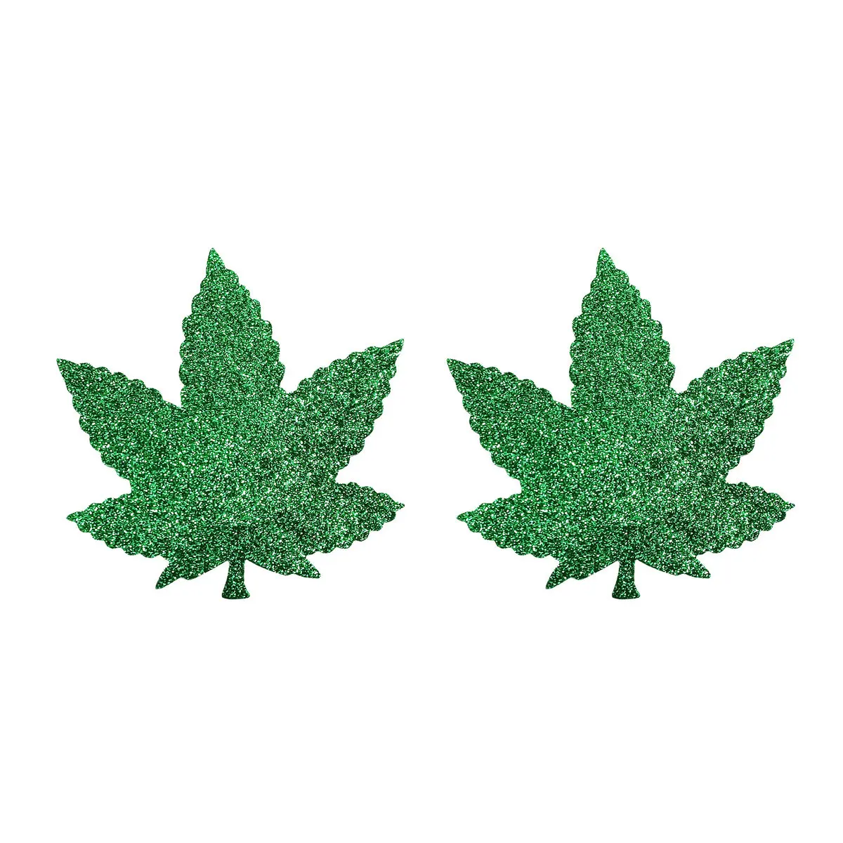 Hot Sale Fashion Nipple Pasties Custom Green Glitter Leaf Disposable  Nipple Sticker Invisible Breast Boob Covers for Sexy Women
