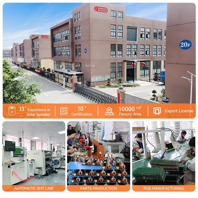 Multifunctional Radio Speakers Outdoor Powered LED Lamp Light Lantern Torches USB Rechargeable Solar Power Flashlight with Panel