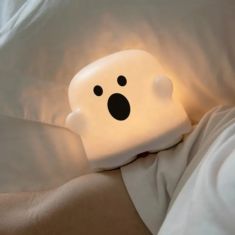 Ghost Night Lamp Cartoon Usb Rechargeable Sleeping Light Touch Sensor Bedroom For Kid Gift Children
