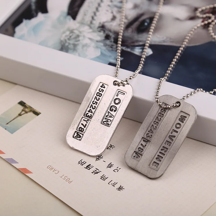 Custom hot sale wolfrine vintage alphanumeric pendant fashion jewelry necklaces