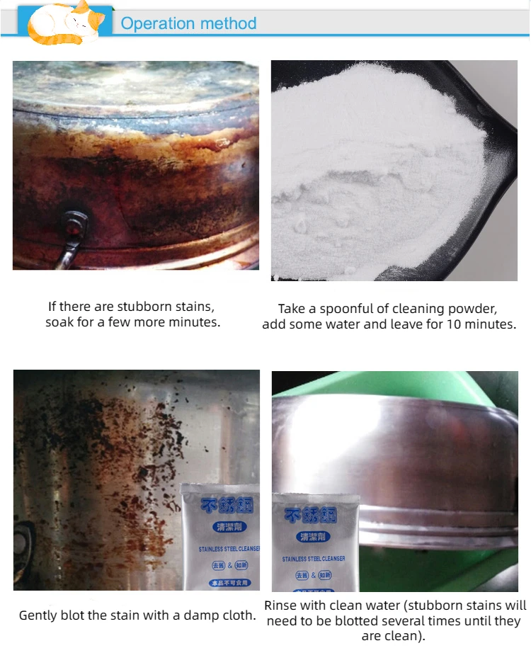 easy use to clean your pot and kettle Powder Cleaner Kitchen Foam Rust Remover Kitchen Stubborn Stains Cleaner Household Multipu