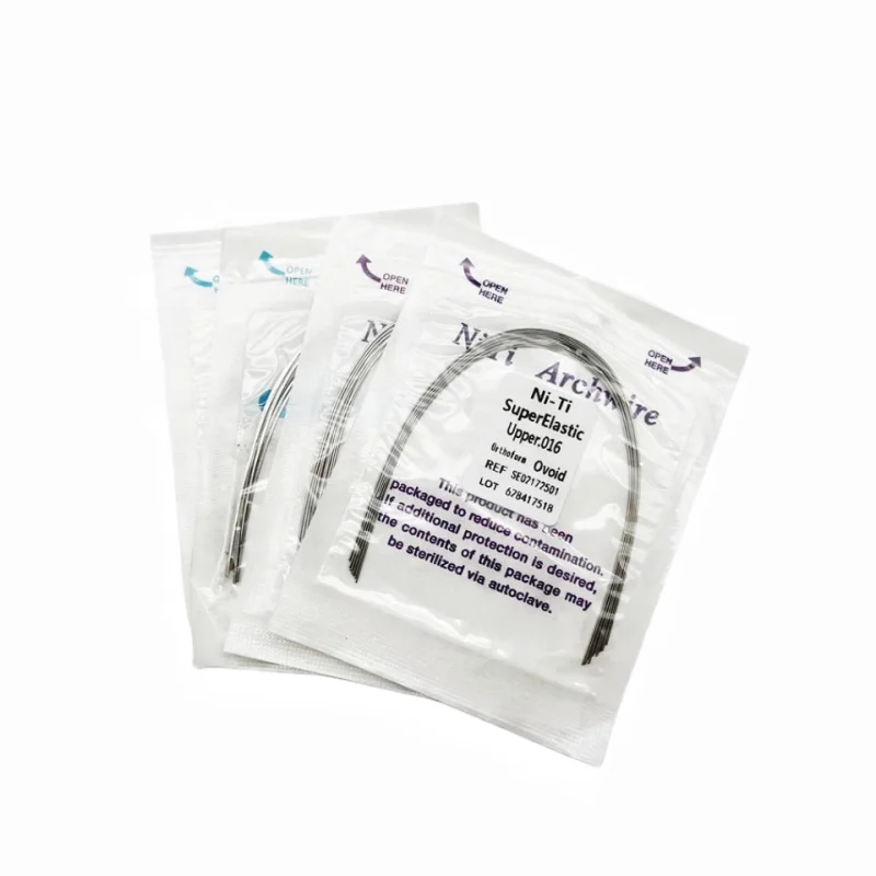 Teeth Dental Orthodontic Material Super Elastic Niti Arch Wire Ovoid Form Upper Arches for Braces