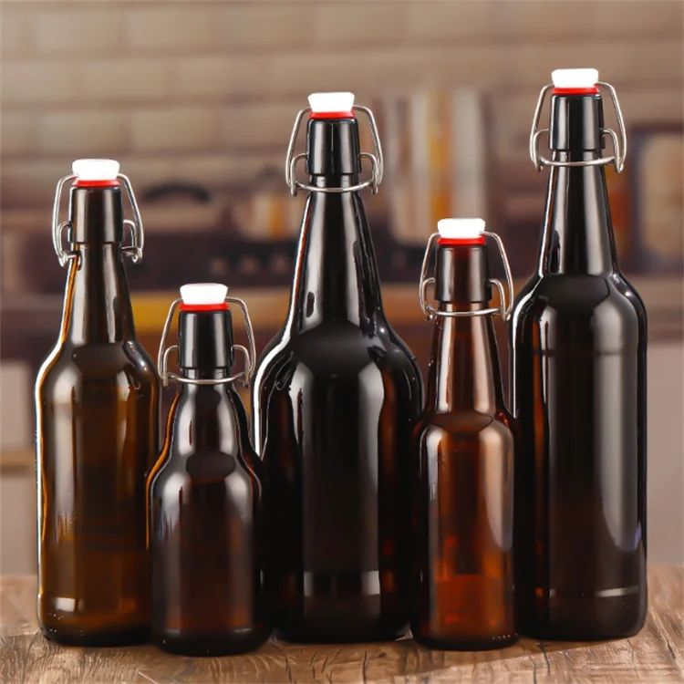 Classic Cheap Empty 330ml 500ml 750ml Glass Swing Top Bottle Amber Glass Bottle for Beer