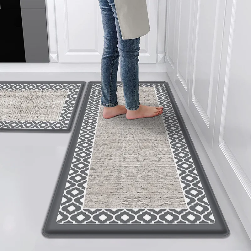 New Design Waterproof Indoor Foot Mat Kitchen Mat Set Of 2 Anti Fatigue Comfort Kitchen Rug Floor Mats
