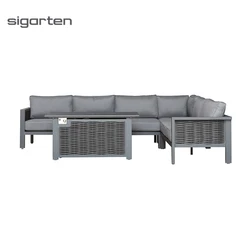 sigarten 2021 Extreme Comfort Hotel Project Luxury Patio Couch  Modern Resort Outdoor Lounge Sofa Set