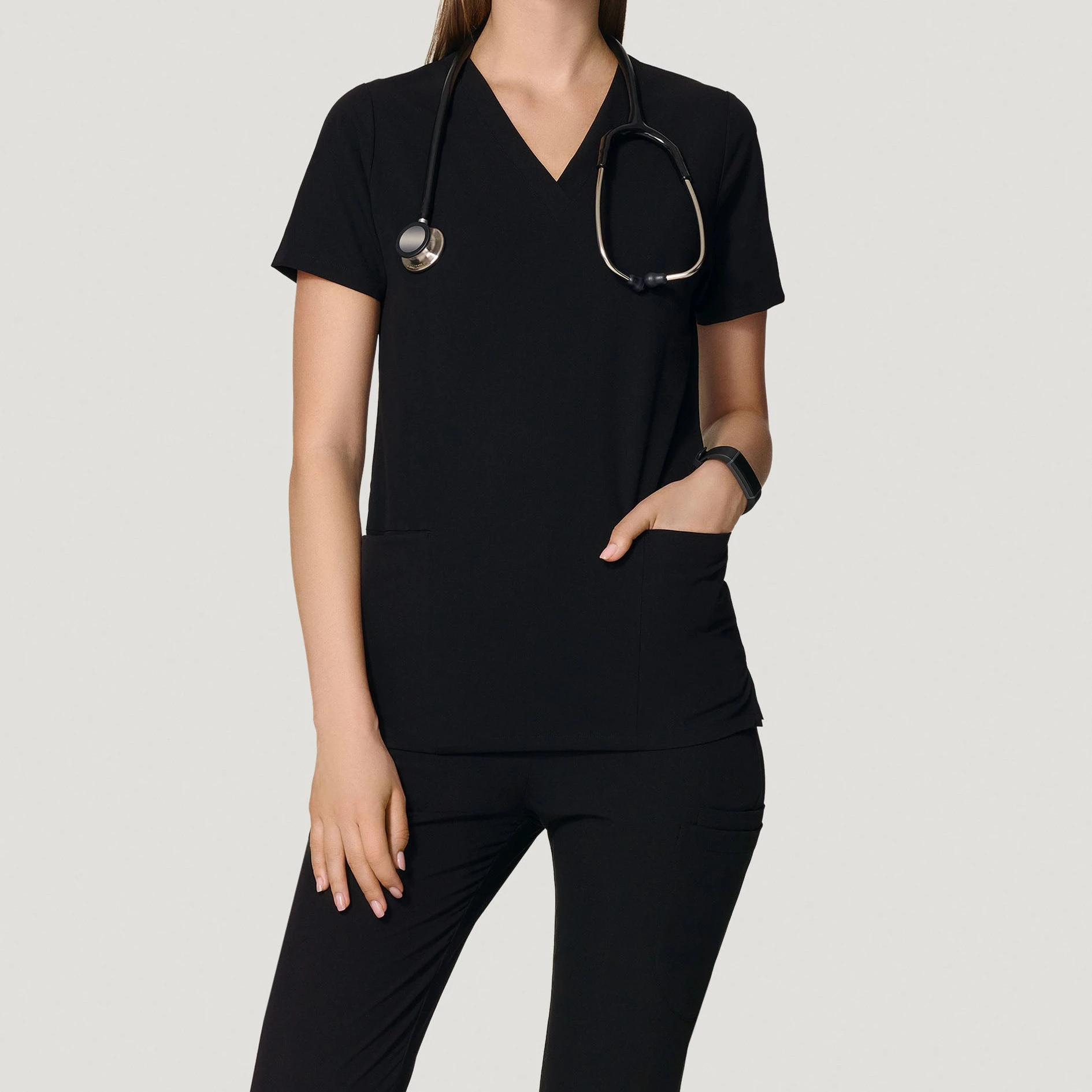 4 Way Stretch Fabric Stylish Spandex textile scrubs uniforms sets Medical Uniforms Dental Assistant dental scrubs for woman