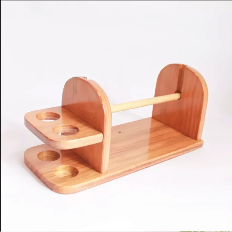 Handmade Adjustable Double Yarn Bobbin Pattern Spinner Holder Stand Wooden Yarn Winder Holder For Knitting And Crocheting