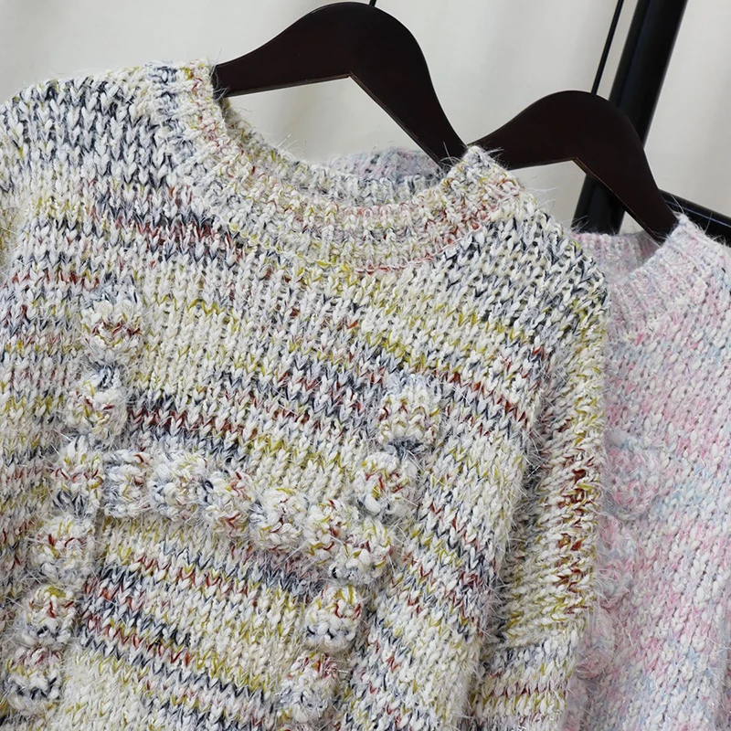 New Design Vintage Loose Knit Womens Sweater Fashion Casual Lazy Wind Knit Sweater For Woman