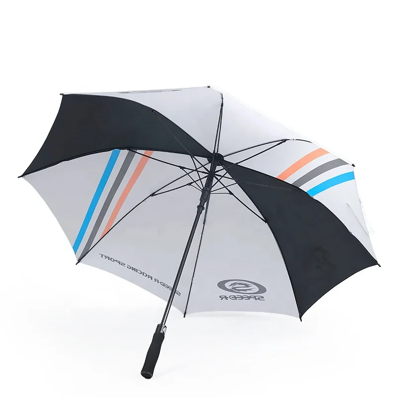 Custom Printed Logo Pink White Red Sublimation Oversized Clear Carbon Fiber Golf Umbrella (62141765276)