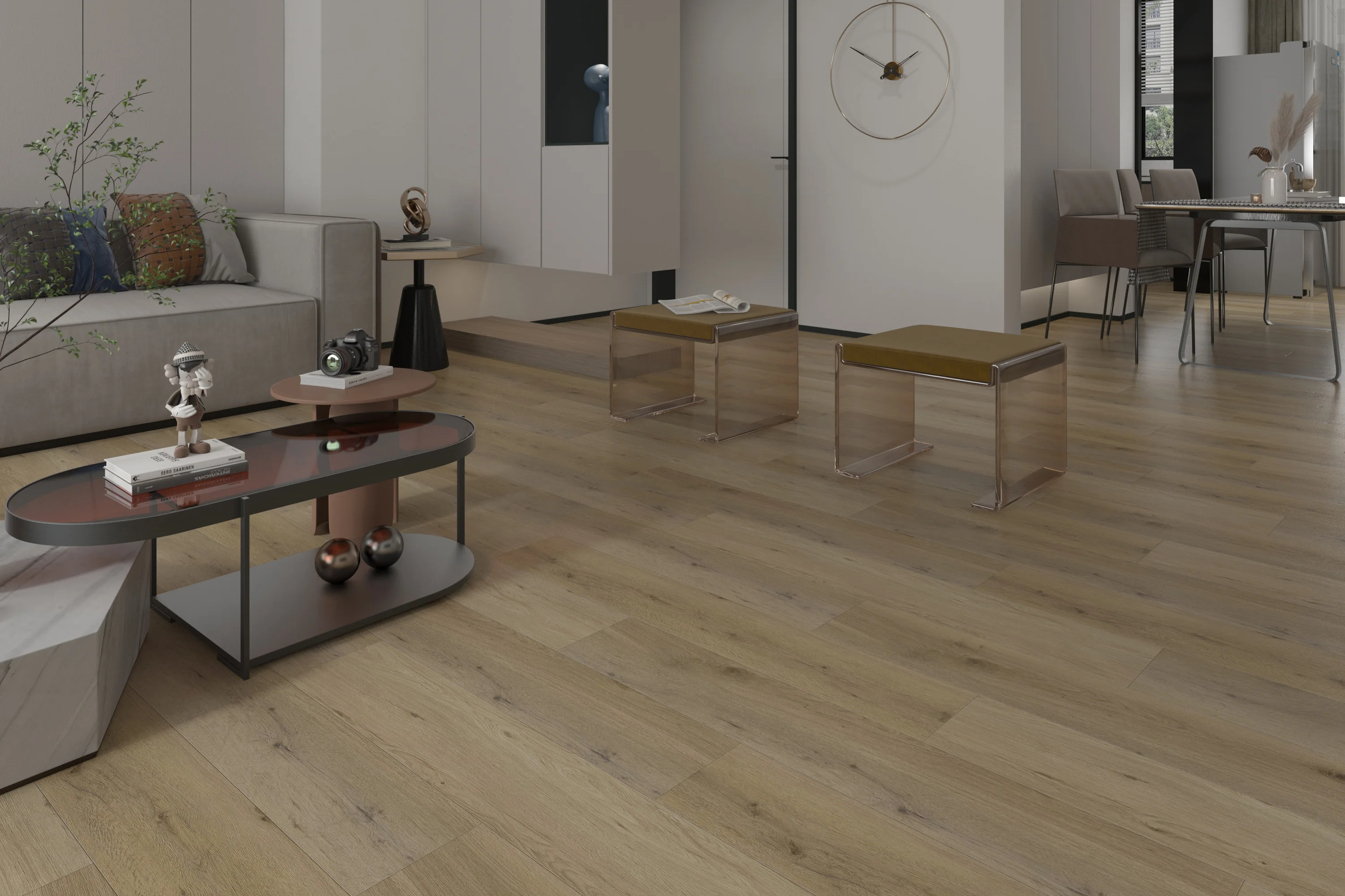 Commercial Plastic Vinyl Tiles Dance Studio Restaurant Snap in Flooring 3mm Dry Back LVT PVC Flooring