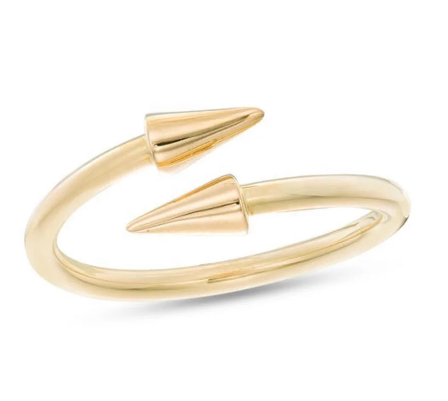 Adjustable gold plated jewelry fashion women rings with spikes