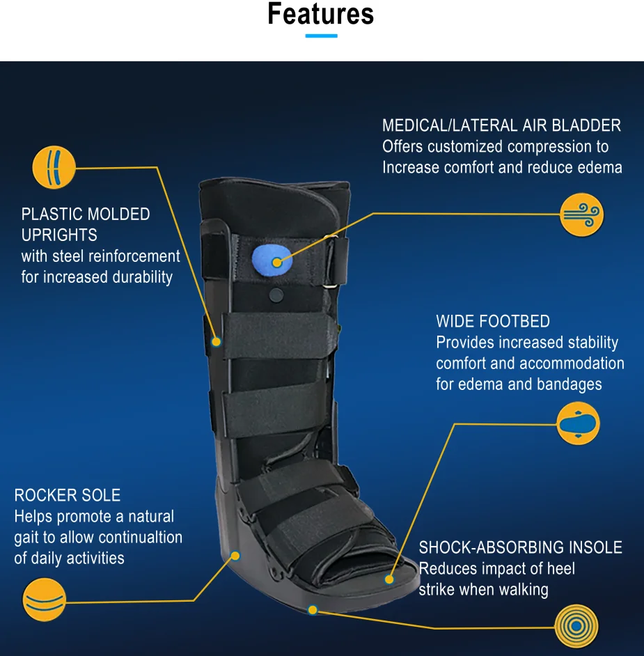 orthopedic shoes Rehabilitation Ankle orthopedic walker boot Factory Direct Sale Tall Air Walker Boots Short Air Walker boots