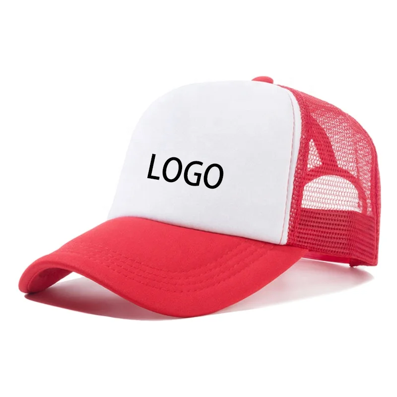 2024 Polyester Red Mesh Cap Adjustable Sublimation Blank Hats Baseball Caps for Outdoor