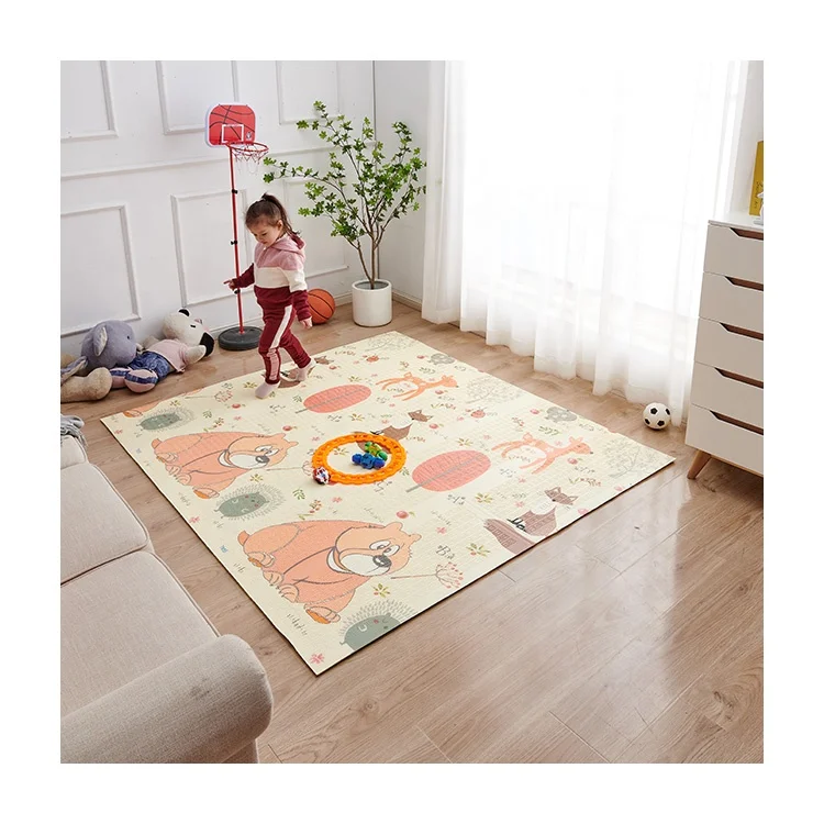 New Design xpe cartoon lcittle bear kids folding foldable baby play mat