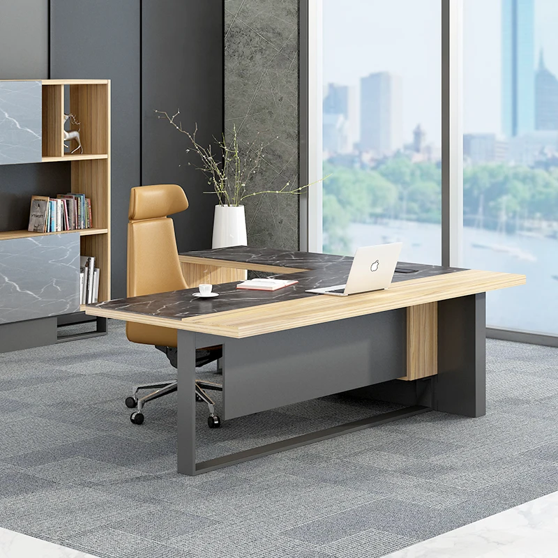 High End Luxury Modern Boss Ceo Desks Office Table L Shape Mdf Wood Office Furniture Manager Executive Desk